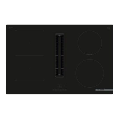 Bosch | PVS811B16E | Induction hob with integrated ventilation system | 80 cm | Number of burners / cooking zones 4 | B | Black | Touch