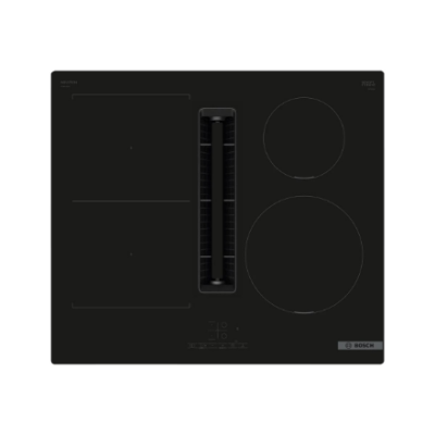Bosch | PVS611B16E | Induction hob with integrated ventilation system | 60 cm | Number of burners / cooking zones 4 | B | Black | Touch