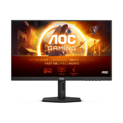AOC | Q27G4XN | 27 " | VA | QHD | 16:9 | 180 Hz | 1 ms | 2560 x 1440 pixels | 300 cd / m² | HDMI ports quantity 2 | Warranty 36 month(s)