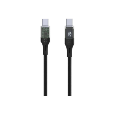 Fixed | Cable USB-C / USB-C with display, PD support, 2m, USB 2.0, 100W | FIXDD-CC2-BK