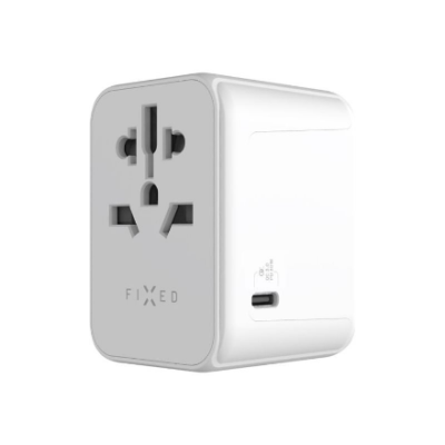 Fixed | Voyager World Adapter | FIXCT30-1C2A-WH | USB-A / USB-C | Travel Adapter