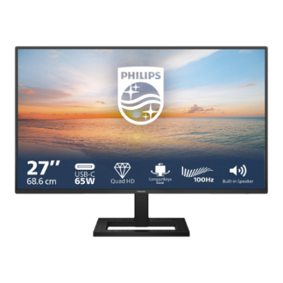 Philips | 27E1N1600AE / 00 | 27 " | IPS | 16:9 | 100 Hz | 4 ms | 2560 x 1440 pixels | 350 cd / m² | HDMI ports quantity 1 | Warranty 36 month(s)