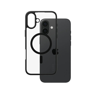 CARE by PanzerGlass Case Flagship Urban Combat | Back protection | Apple | iPhone 16 Plus | Recycled plastic | Transparent / Black | MagSafe