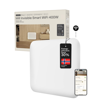 Mill Invisible Smart WiFi Heater | PA400WIFI4 | Panel Heater | 400 W | Suitable for rooms up to 4-6 m² | White | IPX4