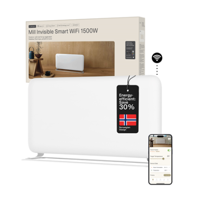 Mill WiFi Panel Heater | PA1500WIFI4A | Panel Heater | 1500 W | Suitable for rooms up to 22 m² | White | IPX4