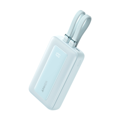 Anker Power Bank with Built-In USB-C and + Lighting Cable | A1680031 | 10000 mAh | 30W | Blue