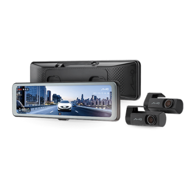 Mio MiVue R860WD, Dash Cam | GPS | Wi-Fi | Front and rear cams synchronized for recording with an unobstructed view; 11.26" IPS anti-glare touchscreen; Upgrade to the STARVIS 2 technology for clear details; Integrated high speed Wi-Fi – Quick pairin