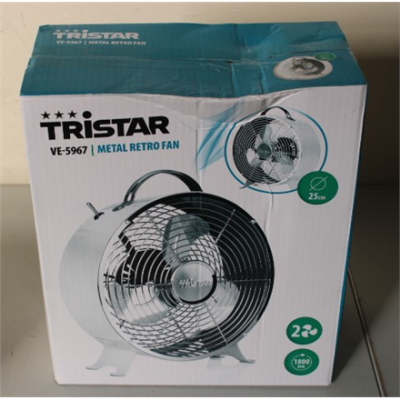 SALE OUT. Tristar VE-5967 Metal retro fan, Ø 25 cm, 2 Adjustable settings | Tristar | VE-5967 | Desk Fan | DAMAGED PACKAGING, SCRATCHED | White | Diameter 25 cm | Number of speeds 2 | 20 W
