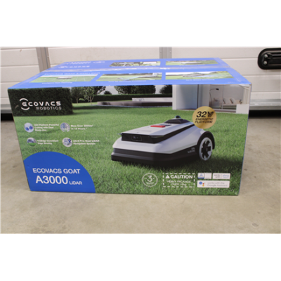 SALE OUT. Ecovacs GOAT A3000 LiDAR Lawn Mower, Robot, Efficiency 400 m² / h, Dual LiDAR + Camera, White / Black | Ecovacs | Lawn Mower | GOAT A3000 LiDAR | USED, DIRTY, SCRATCHED, WHITE SPOTS ON THE SIDE | 5000 Ah