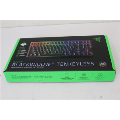 SALE OUT. Razer BlackWidow V3 Tenkeyless (Green Switch) Gaming Keyboard, Nordic layout, Wired, Black | Razer BlackWidow V3 | Black | Gaming keyboard | Wired | RGB LED light | NORD | UNPACKED