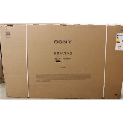 SALE OUT. Sony K65S35B Bravia 3 65" (164cm) 4K Ultra HD Smart Google D-LED TV | Sony K65S35B Bravia 3 | 65 | Smart TV | Android TV | QFHD | Black | DAMAGED PACKAGING