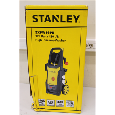 SALE OUT. STANLEY SXPW16PE High Pressure Washer with Patio Cleaner (1600 W, 125 bar, 420 l / h) | Stanley Pressure Washer 1600 W | 125 bar | 420 l / h | DAMAGED PACKAGING