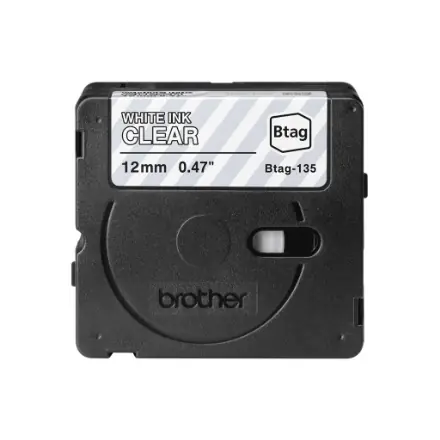 Brother BTAG-135  |  Balts uz caurspīdīga